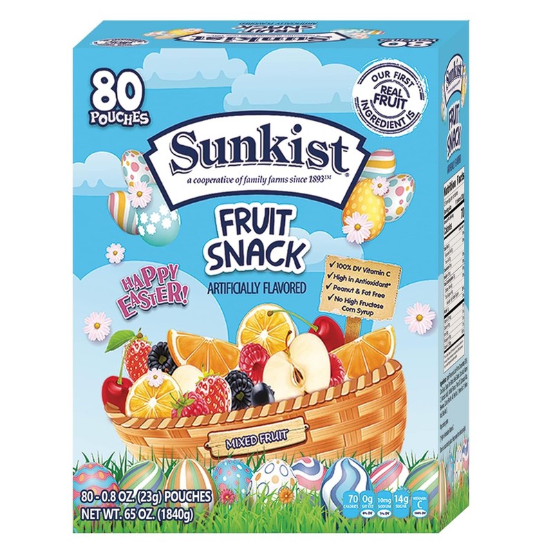 Assorted Easter Mixed Fruit Snacks Bulk Variety Pack (80 Count)