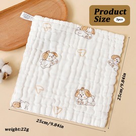 CULEO Baby Wash Cloths & Gloves, Pack of 5 Bibs for Newborns, Pure Cotton Bath and Wash Towels