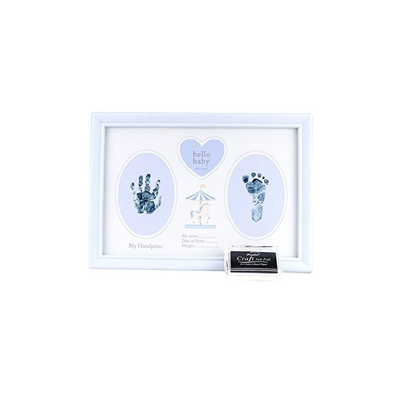 Baby Hand / Footprint Photo Frame Keepsake with Ink Pad