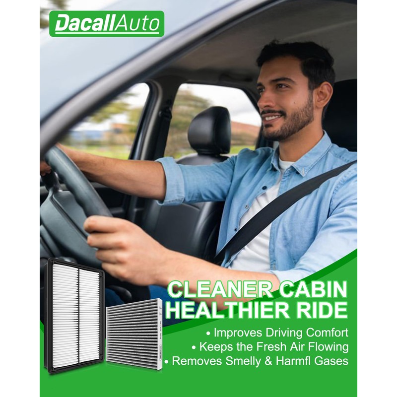 Dacall Activated Carbon Cabin & Engine Air Filter Set fit