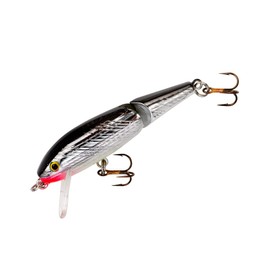 Rebel Lures Jointed Minnow Crankbait Fishing Lure, Silver/Black, 1 7/8 in, 3/32 oz