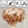 3Pcs Reusable Bath Shower Caps, Waterproof Shower Caps, Double Layer