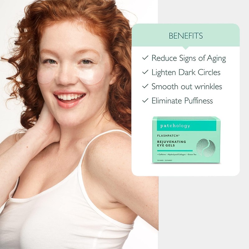 Patchology Rejuvenating Under Eye Gels - Hydrating Eye Mask w/Caffeine,