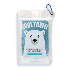 [Saikyo Pharma] Cool Towel, Polar Bear Blue, 35.4 x 11.8 inches (90 x 30 cm), Set of 1 x 2