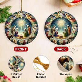 Religious Gifts for Women Christian - Nativity Scene Ornaments for Christmas Tree, Nativity Ornaments for Christmas Tree - Religious Christmas Ornaments, Christian Christmas Ornaments