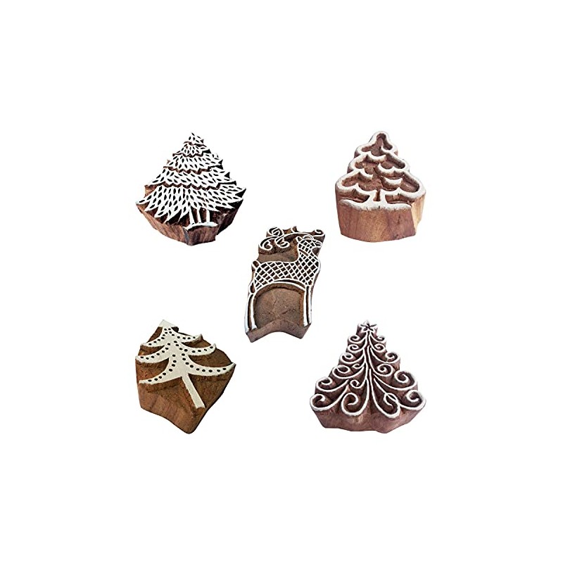 Royal Kraft Tree Wooden Printing Stamps (Set of 5) -