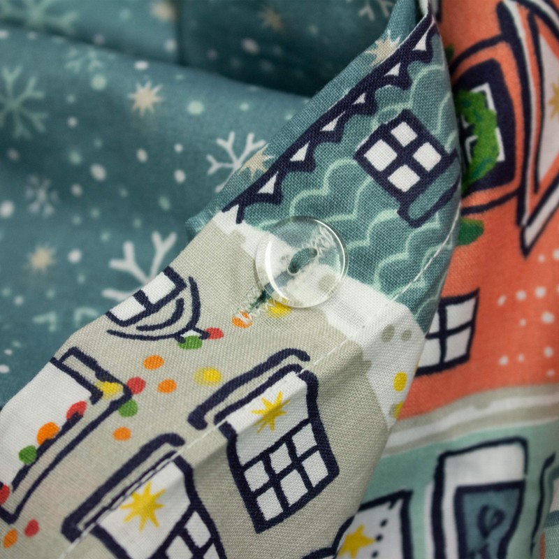 Furn Festive Town Duvet Set, Cotton, Multi, Single
