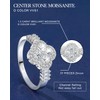 RoseShadow Sterling Silver Moissanite Clover Rings for Women Lucky Rings