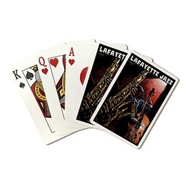 Lafayette, Louisiana - Lafayette Jazz - Jazz Band - Scratchboard 99898 (Playing Card Deck - 52 Card Poker Size with Jokers)