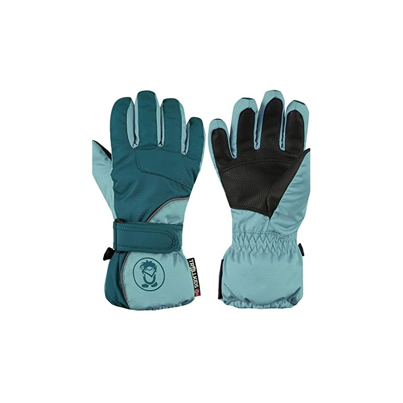 Trollkids Children's Waterproof Finger Gloves Troll, Teal/Aqua Blue