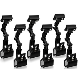 Lexziuo 6PCS Flexible Document Holder - Foldable Adjustable Copy Paper Stand for Desk, Typing & Reading, Black Multi-Purpose Document Clip Organizer