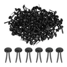 PATIKIL 200 PCS Paper Brass Fasteners Split Pins Pastel Mini Metal Brads Round Head Plated Fastener for Craft Art Scrapbooking DIY Supplies, Black, 8 x 15 mm