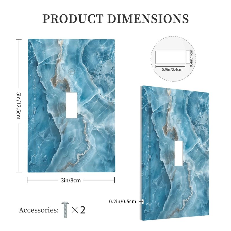 OILbiexn Decorative Light Switch Cover Abstract Luxury Blue Gradient Marble