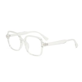 Lairesen Vintage Oversized Blue Light Blocking Glasses - Square Frame, Phototropic Lenses, Large Clear Lenses, clear