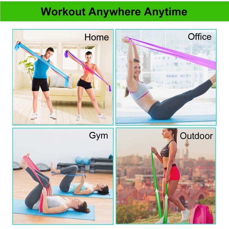 FUDOSAN Resistance Bands, Professional Exercise Elastic Bands Long Natural Latex