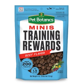 Pet Botanics 4 oz. Pouch Training Rewards Mini Soft & Chewy, Beef Flavor, with 200 Treats Per Bag, The Choice of Top Trainers