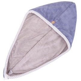 Baluue Hair Drying Towel Wrap Quick Drying Hair Hat Water Absorbent Turban Towel for Easy Use Lightweight and Compact Design for Travel and Home Use Grey