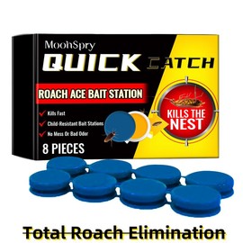 MoonSpry Discreet Roach Bait Stations - Easy Placement, Effective Results Christmas Cockroach Sniper Solution Pet - Quantity: 2box