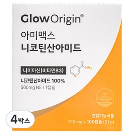 Gloorigin Amimax Vitamin B3 high dose 500mg nicotinic acid amide niacinamide, 4 boxes, 100 tablets / 글로오리진 아미맥스 비타민B3 고용량 500mg 니코틴산아미드 나이아신아미드, 4박스, 100정