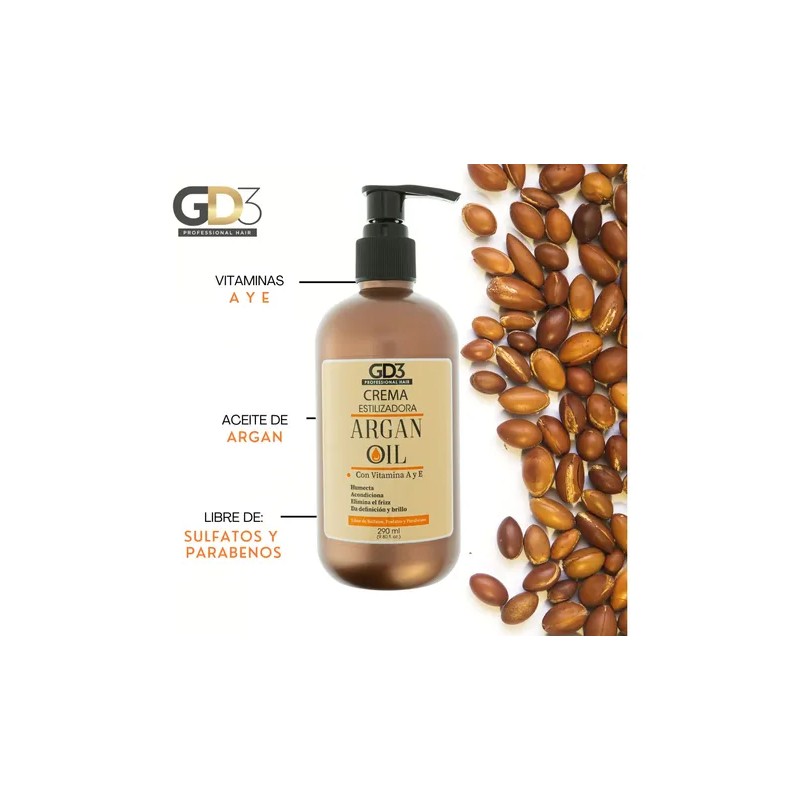Crema Estilizadora Con Aceite De Argán Gd3 290 Ml