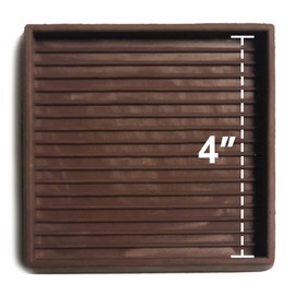 CalPalmy 4X4 Square Rubber Furniture Caster Cups with Anti-Sliding Floor Grip (Set of 8) - Customer Trusted Floor Pads for Furniture Legs and Furniture Floor Protectors