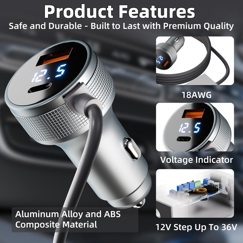RVMARINEPAT Starlink Mini Car Adapter 12V with Step Up Converter,Stable