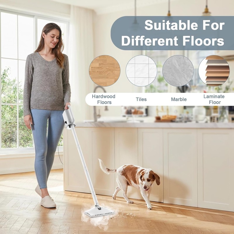 6-in-1 Steam Mop, 1200W Rotated Steam Cleaner for Home, 2