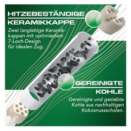 Purize Slim Size Activated Carbon Filter Diameter 7 mm - Pack of 50 - White