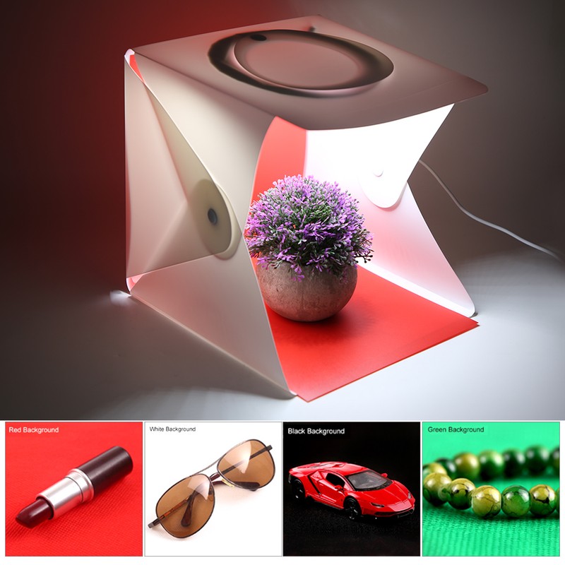 Mini Ring Light Folding Lightbox Photo Box LED Photography Studio