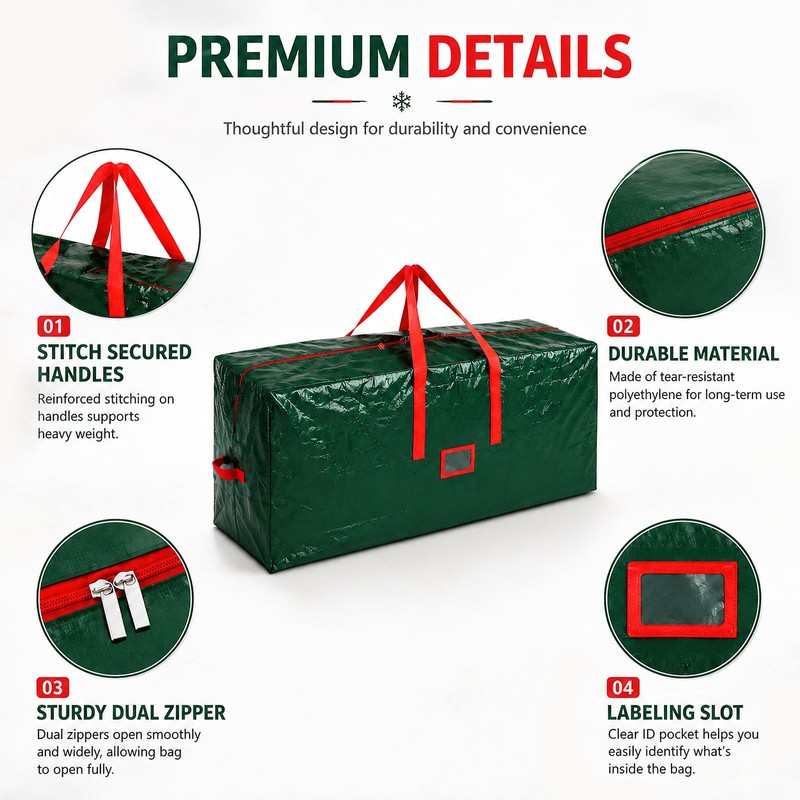 Hillylolly Christmas Tree Bag, Green Storage Bag for Christmas Tree,