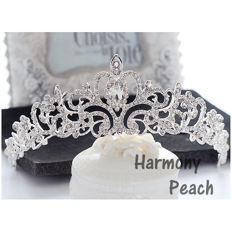 Wedding Accessories Tiara Crown Pearl Rhinestone Bride Party Bridal Silver,