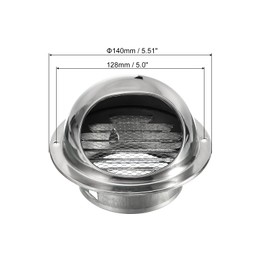 PATIKIL 4" Round Soffit Air Vents, 2 Set Stainless Steel Louver Grille Vent Cover Screen Mesh Grill Hood for Kitchen Bathroom Wall Ceiling Floor Ventilation