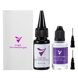 V Light Hair Extensions Black Glue with Remover Solution