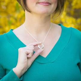 Eternity II Pendant and Necklace for Ashes, Sterling Silver, Cremation Jewelry for Ashes