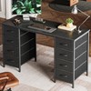 Huuger 47 Inch Computer Desk with 8 Fabric Drawers, Office