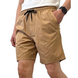 Southpole Men's Quick-Dry Water Resistant Nylon Inseam 7", Sand, Medium Short