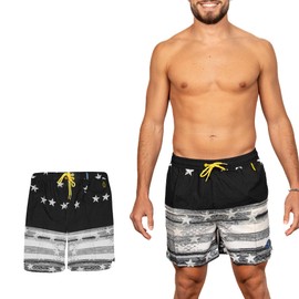 Banana Boat 4 Way Stretch Running Shorts for Men | Golf Hybrid Quick Dry Shorts | Running Shorts | Mens Hybrid Swim Shorts | Black | Large