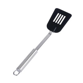 Restaurantware Nylon Slotted Turner - German Standard Kitchen Spatula with Stainless Steel Handle, Non-Stick Safe, Dishwasher Safe - Heat-Resistant Slotted Spatula for Eggs, Cookies, All Purpose