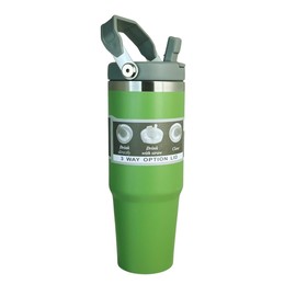 GIFTS & TOYS Termo Acero Inoxidable con Popote Y Asa 5 colores 900ml/30oz color Verde
