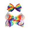 Rainbow Hair Bow with Clip Grosgrain Ribbons HairClips for Girls