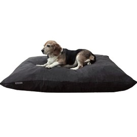 Dogbed4less Shredded Memory Foam Pillow Dog Bed with Waterproof Liner and Machine Washable Cover (Espresso Mircosuede, Large 48"X29")