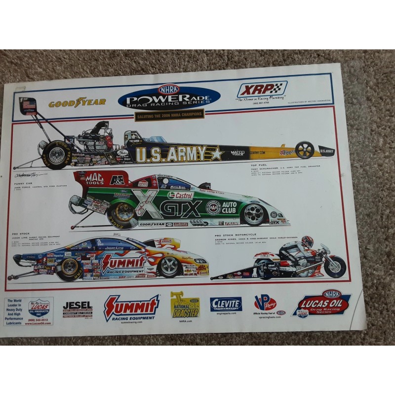 NHRA Vintage 2006 NHRA Powerade Champions Poster John Force Schumacher