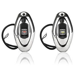 MARINE SYSTEM Stainless Steel LED Boat Navigation Lights, Boat Bow Light, Marine Boat Navigation lamp. Perfect for Pontoon, Skeeter, Power Boat and Skiff