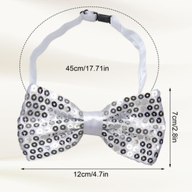 EUPSIIU Pack of 3 Men's Glitter Bow Ties, Sequin Bow Ties for Men, Glittering Pre-Tied Bow Tie, Sequin Bow Tie for Men for Party, Carnival, Fancy Dress, Theme Party, multicoloured