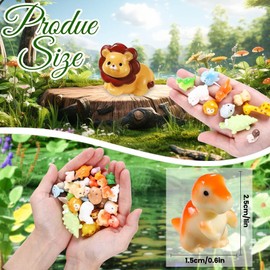 JOISHOP 40pcs Mini Resin Animals, 40 Styles Tiny Resin Animals Miniature Little Small Animal Figures Bulk for Micro Fairy Garden Landscape Accessories Dollhouse Hide Crafts Aquarium Decor