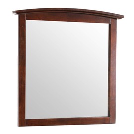 ZJMTOCYU Enhance Home Décor with Modern Farmhouse Mirror, Clear Reflection, Wood Veneer Finish, Beige