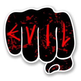 2 x 10cm Evil Fist Vinyl Sticker Decal Laptop Car Bike Helmet Quad Scooter #5602 (10cm Wide x 9.5cm Tall)