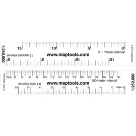 MapTools Map Ruler for 1:250,000 Scale Maps. LAT/Lon, Miles, Kilometers