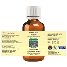 Devprayag Pure Kukui Nut Oil (Aleurites moluccanus) Natural Therapeutic Grade Cold Pressed 15ml (0.50 oz)