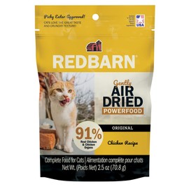 Redbarn Air Dried Powerfood for Cats with Real Chicken – Made in USA High Protein, Grain-Free Dry Cat Kitten Food Full Meal or Topper for Picky Eaters Supports Energy & Healthy Skin Coat – 2.5oz Trial